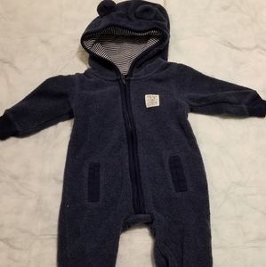 Teddy Bear Hooded Fleece Bodysuit